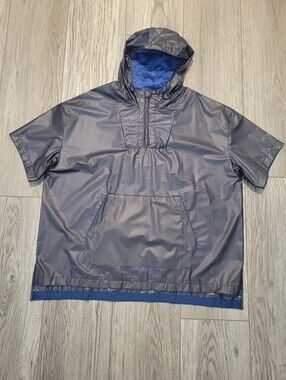 Cav Empt Short Sleeve Hooded Pullover Rain Poncho - Navy Blue